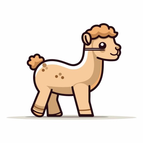 Cute cartoon camel isolated on a white background.