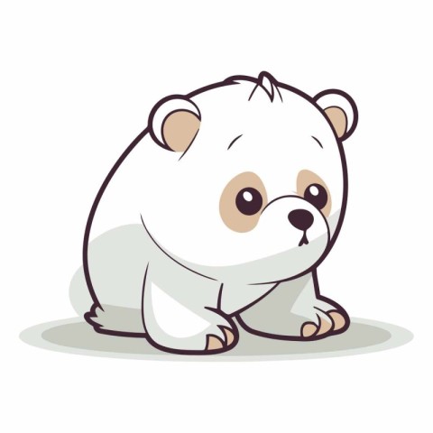 Cute cartoon polar bear on a white background.