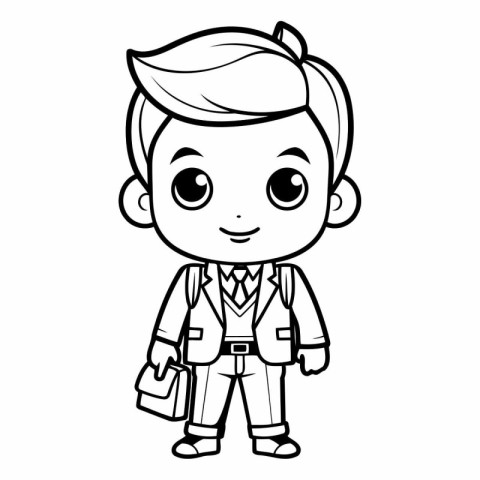 Coloring book for children - Boy with briefcase