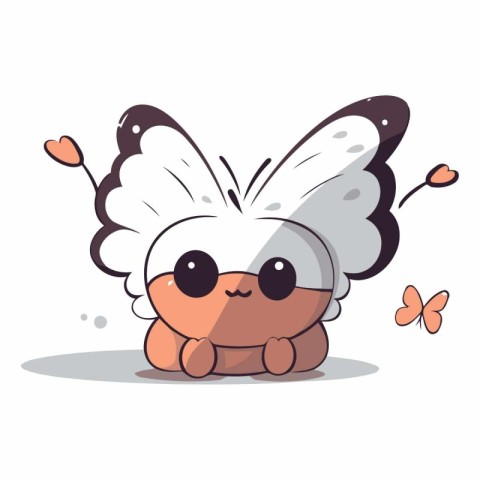 Butterfly Cute Cartoon Character Mascot Vector Illustration