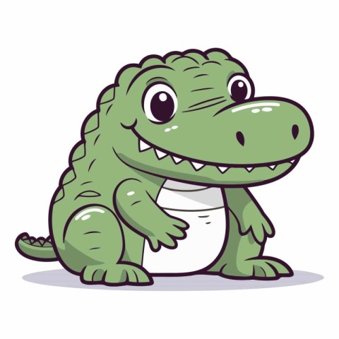 Cute crocodile isolated on a white background.