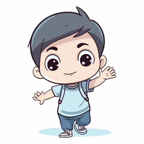 cute little boy cartoon vector illustration graphic design in ep