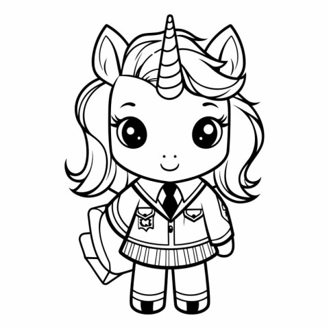 Cute unicorn. Coloring book for children.