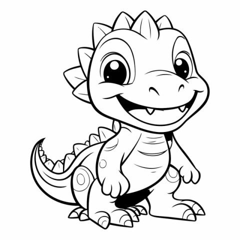 Cute Iguana Cartoon Mascot Character Illustration Isolated on Wh