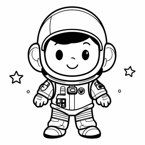 Cute astronaut boy vector illustration. Cartoon astronaut boy ve