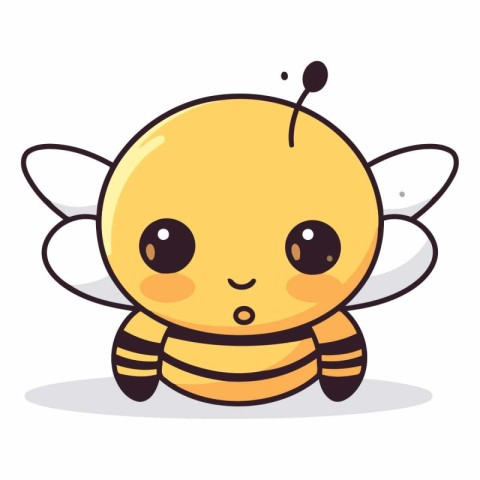 Cute cartoon bee isolated on a white background.