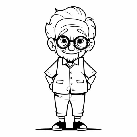 Grandfather Cartoon Mascot Character Vector Illustration. EPS10