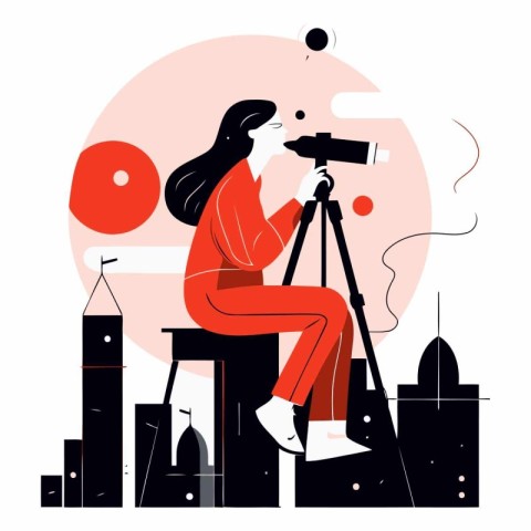 Journalism concept vector illustration. Cartoon flat style woman