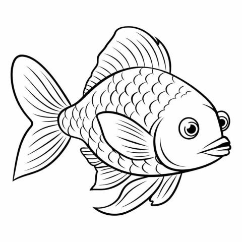 Cute fish of a fish on a white background.