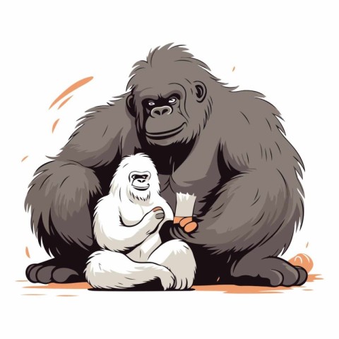 Gorilla and baby of a gorilla and baby.