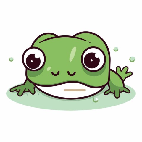 Cute cartoon frog isolated on a white background.