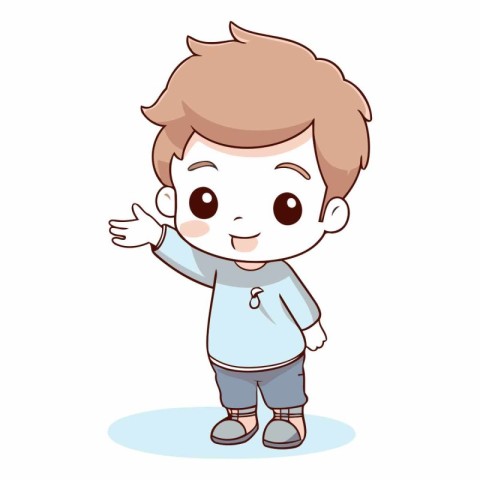 Cute little boy cartoon vector illustration graphic design vecto