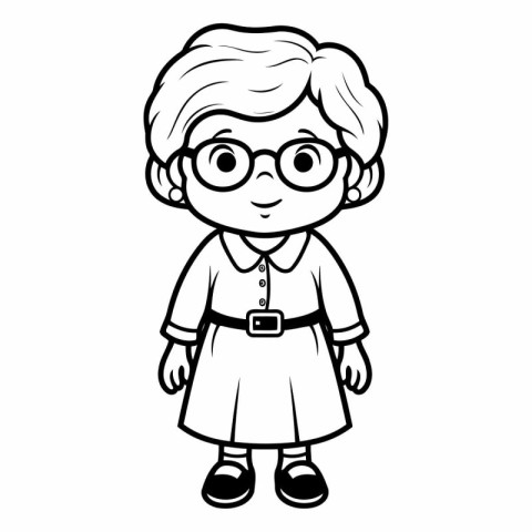 Coloring book for children. Boy with glasses and a short skirt