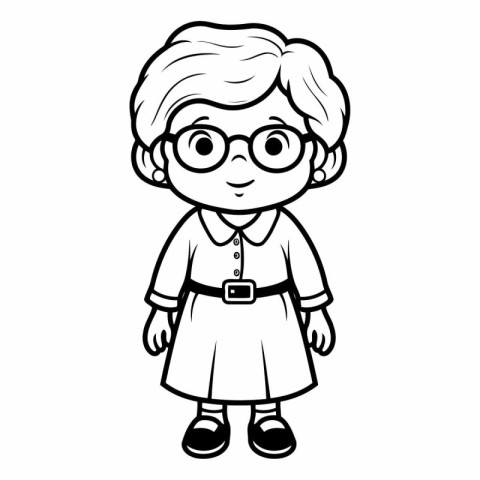 Coloring book for children. Boy with glasses and a short skirt