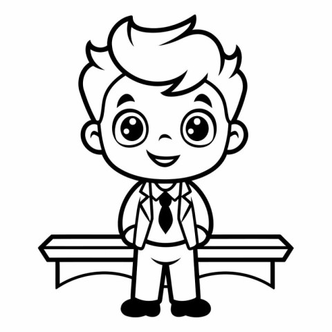 School Boy Student Cartoon Mascot Character Vector Illustration