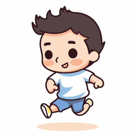 Running Boy - Cute Cartoon Vector IllustrationÃ¯Â»Â¿