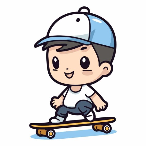 Boy Skateboard Cartoon Character Vector IllustrationÃ¯Â»Â¿