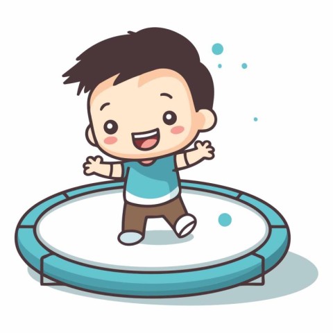 Cute boy cartoon vector illustration. Cute little boy cartoon ve