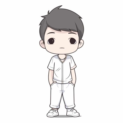 boy with facial expression on white background. Eps 10.