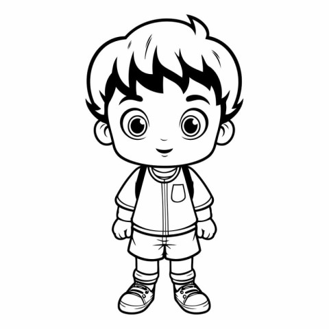 cute little boy cartoon vector illustration graphic design vecto