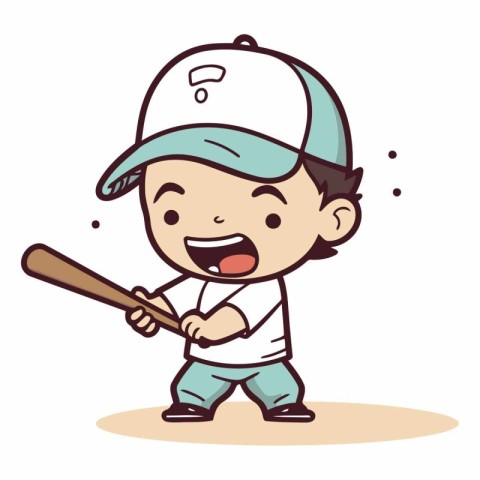 Baseball Player Cartoon Mascot Character Vector Illustration Des