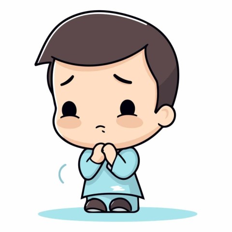 Praying boy - Cute Cartoon Vector IllustrationÃ¯Â»Â¿