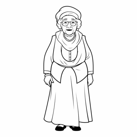 Old woman in traditional clothes of an old woman.