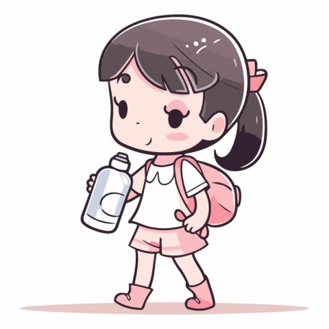 Cute little girl with a bottle of water.