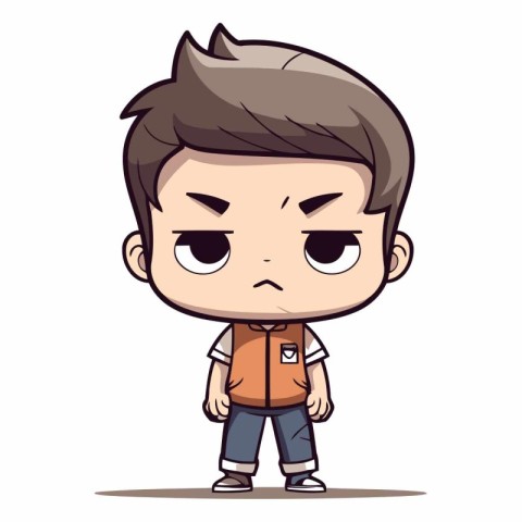 Angry Little Boy - Cartoon Vector IllustrationÃ¯Â»Â¿