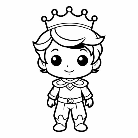 Coloring Page Outline Of Cartoon Pirate Boy Vector Illustration.