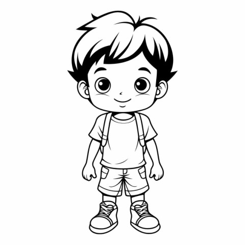 cute little boy cartoon vector illustration graphic design vecto