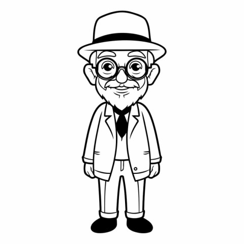 old man with hat and glasses icon image vector illustration desi