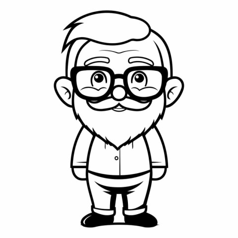 Grandfather Cartoon Mascot Character Vector Illustration. EPS10