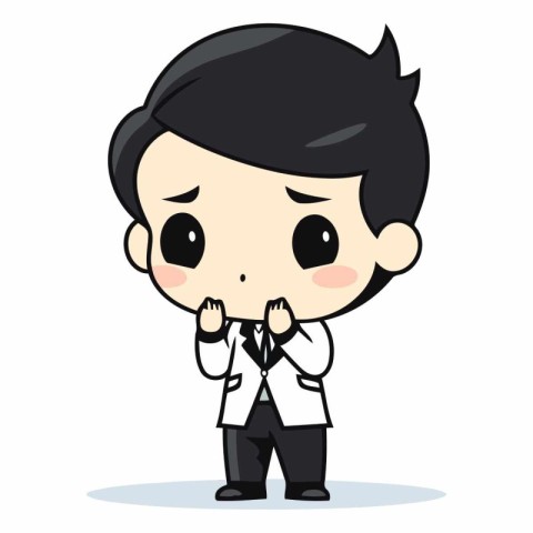 Businessman thinking - Cute Cartoon Businessman Vector Illustrat