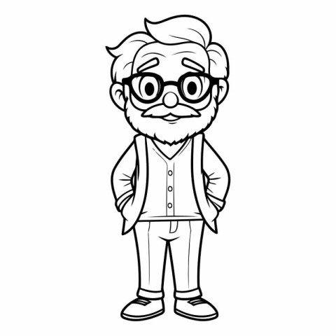 Grandfather Cartoon Mascot Character Vector Illustration. EPS10