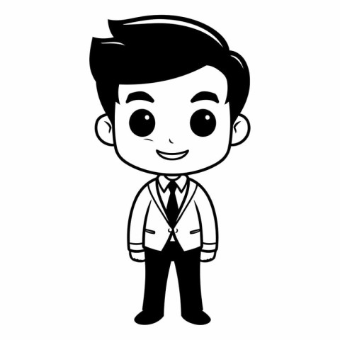 cute little boy with elegant suit vector illustration design vec