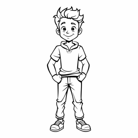 Boy cartoon with casual clothes of a boy wearing casual clothes.