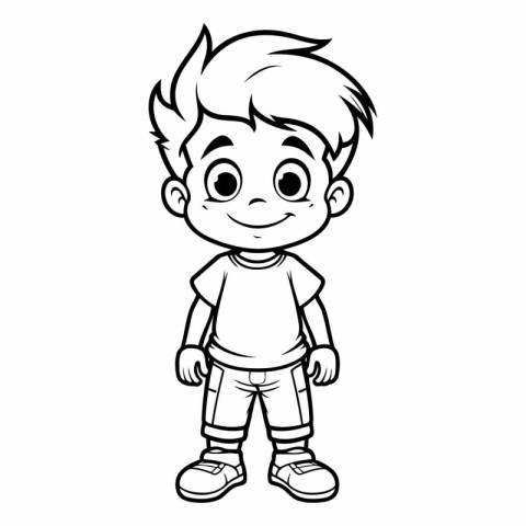 Cute boy cartoon isolated on white background for your design