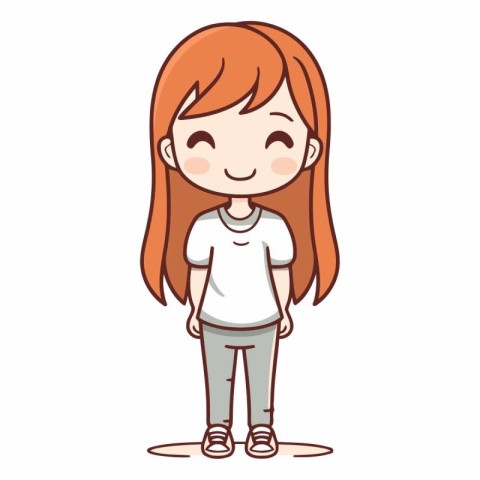 cute little girl cartoon vector illustration graphic design vect