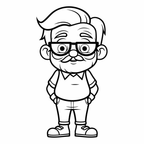 Grandfather Cartoon Mascot Character Vector Illustration. EPS10