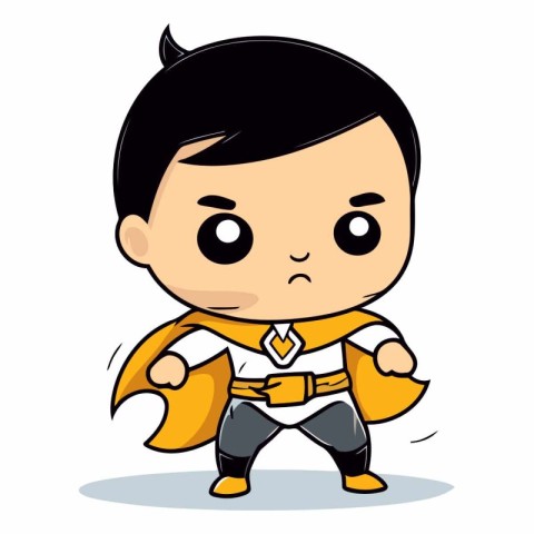 Superhero Boy Cartoon Mascot Character Vector Illustration Desig