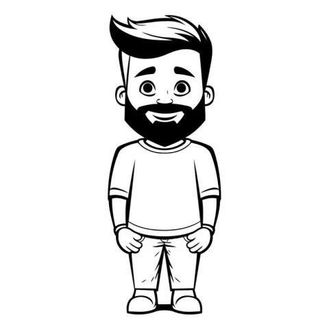 young man with beard and casual clothes avatar cartoon character