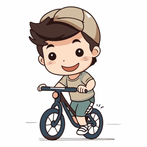 Boy riding bicycle of a boy on a bicycle.