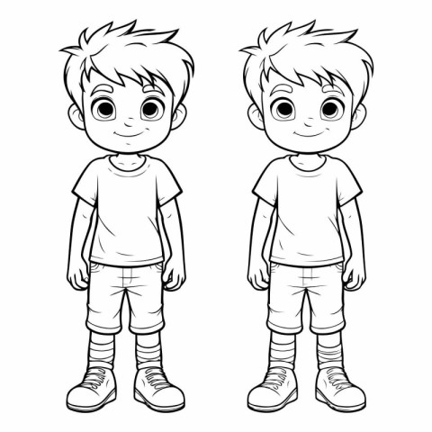 Cute little boy and girl. sketch for your design