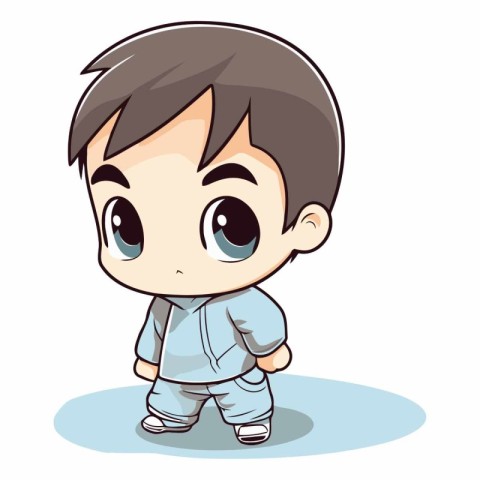 cute little boy cartoon vector illustration graphic design in ep