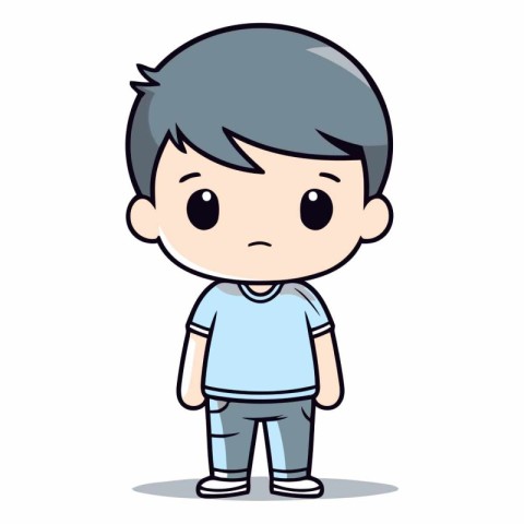 Upset boy - Cute Cartoon Vector IllustrationÃ¯Â»Â¿