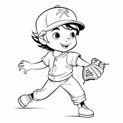 Baseball Player - Coloring book for adults.