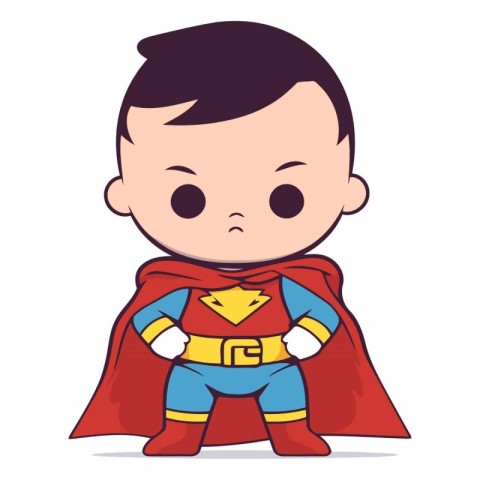 Cute little boy dressed as superhero isolated on white backgroun