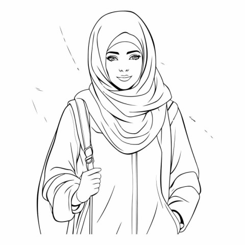 Arabic woman in hijab of a muslim woman in traditional clothes.