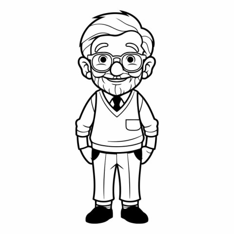 Grandfather cartoon icon. Old person grandparents and adult them